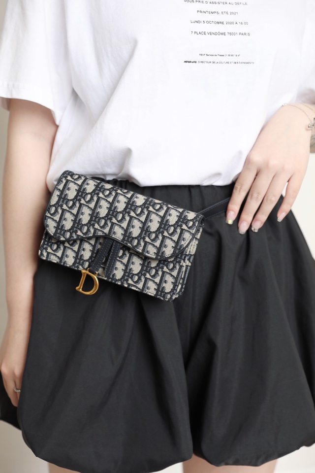 D*or oblique belt bag-17 *10.5*3.5cm