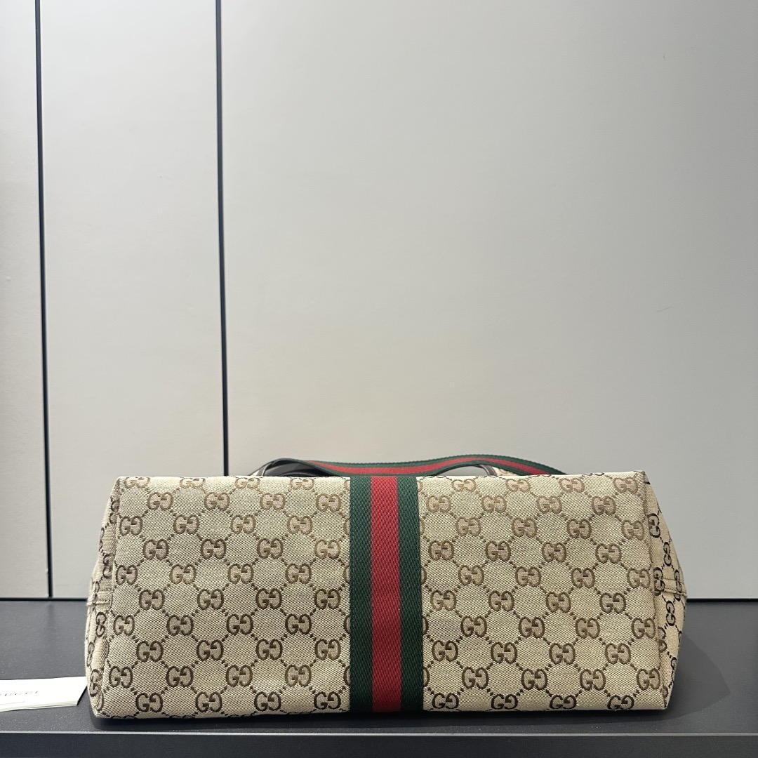 Gv*c*giglio large tote bag in beige and brown gg canvas-60*47*16cm