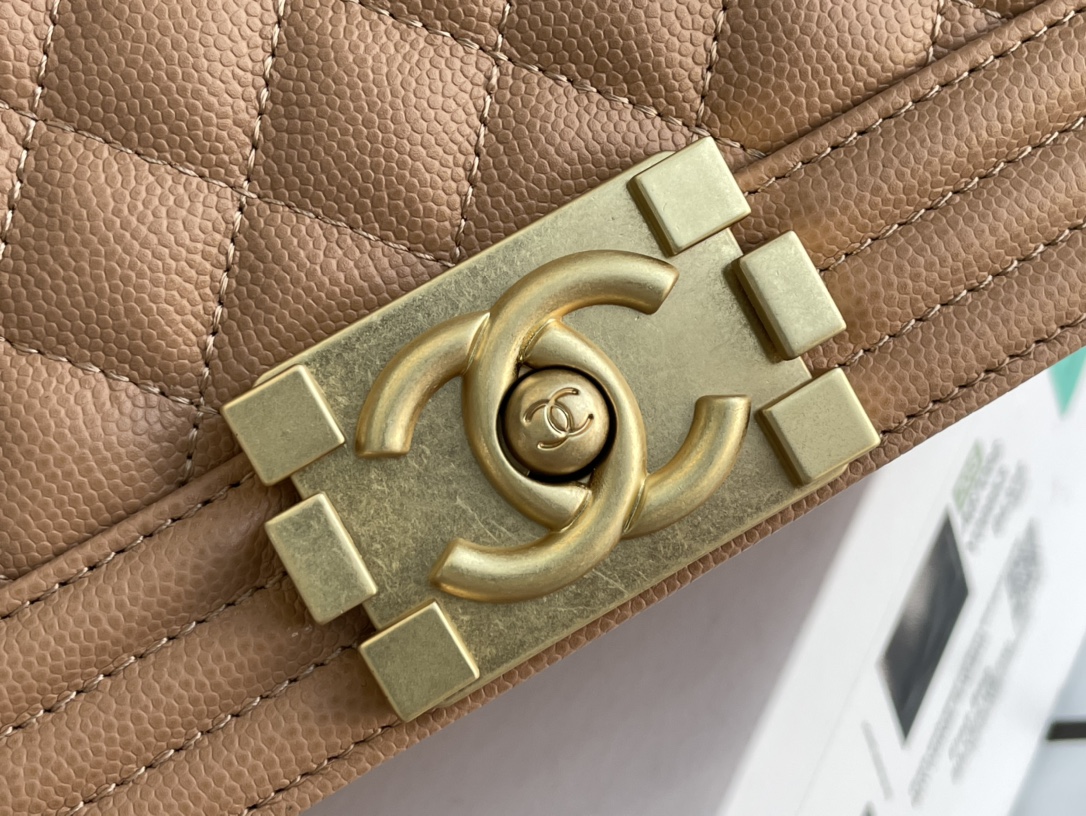 Ch@nel Boy Bag-Caviar-25CM