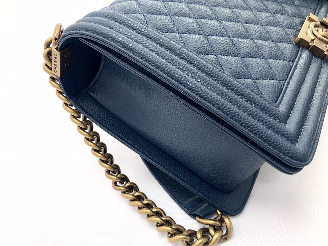 Ch@nel Boy Bag-Caviar-28CM