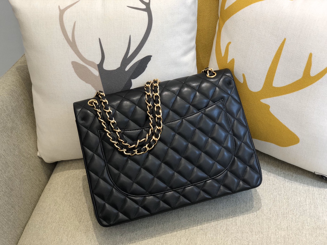 Ch@nel Flap Bag-Lambskin Leather-Maxi-33CM