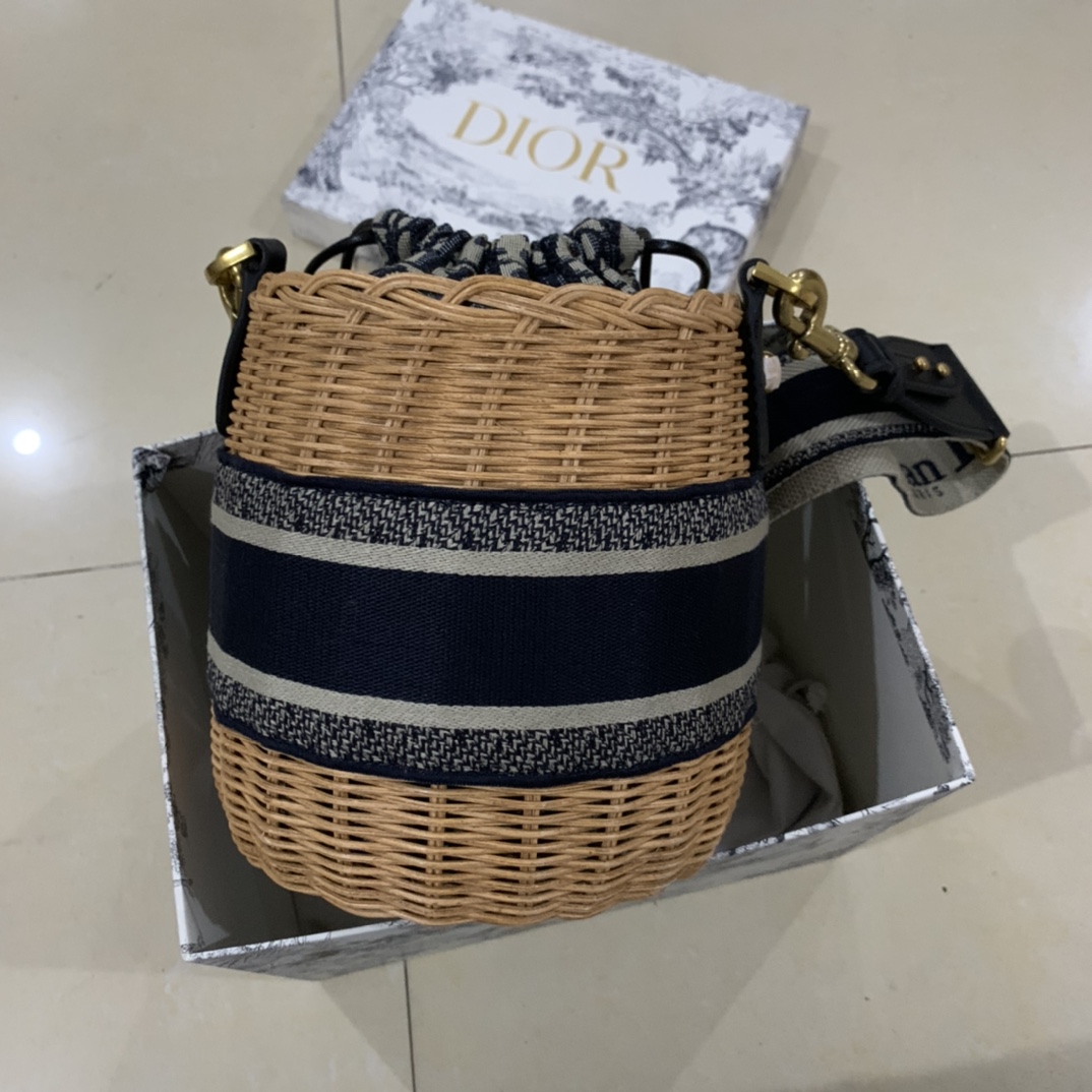 D*or bamboo woven round bag-18*19cm