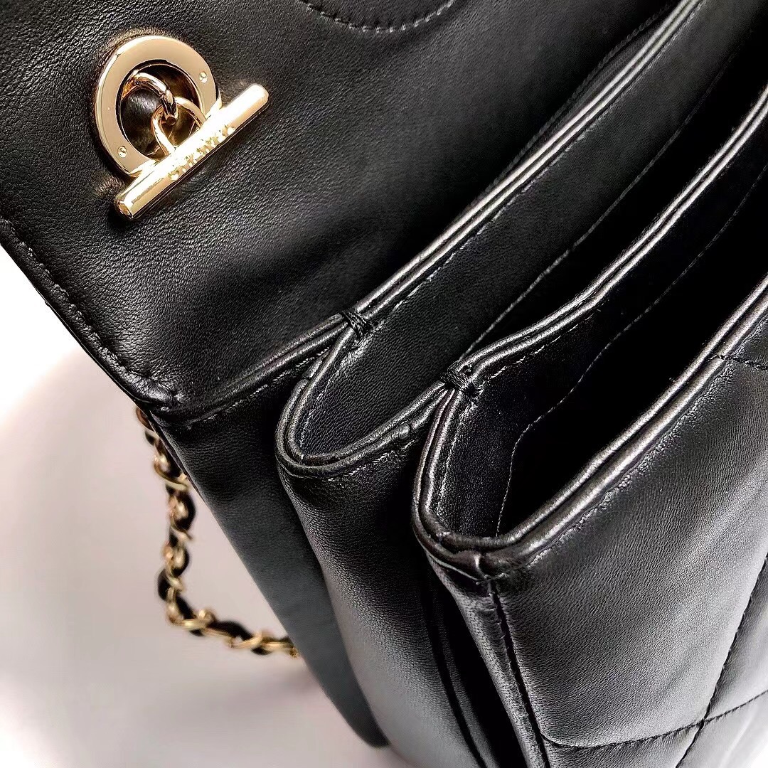 Ch@nel Trendy CC-Champagne Gold-24.5*17*7CM