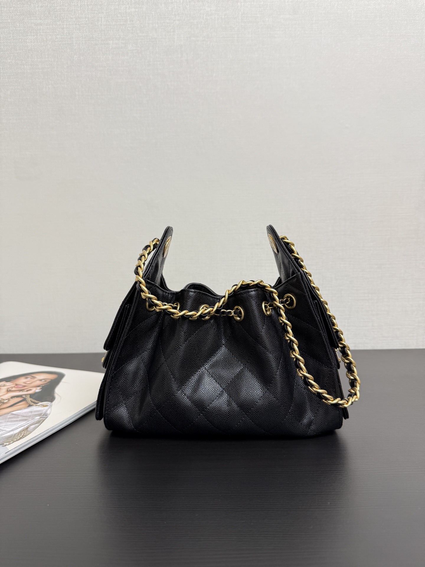 Ch*nel Caviar Quilted Mini Ch**el 25 Handbag Black-20x22x12.5CM