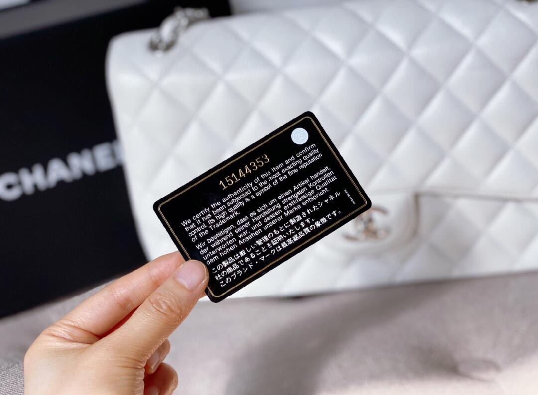 Ch@nel Flap Bag-Caviar-Silver Hardware-30CM