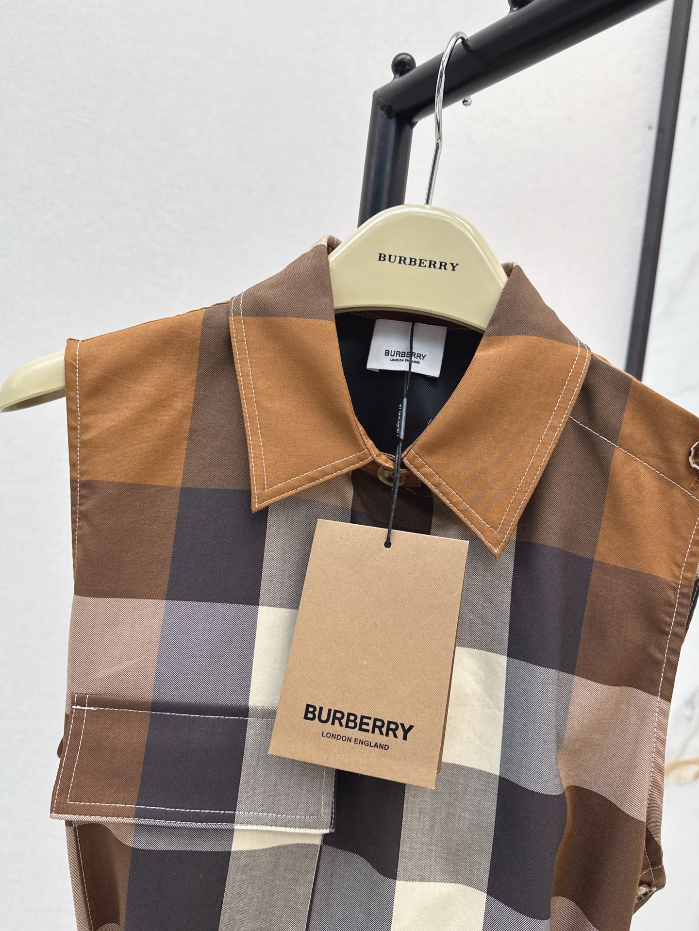 Bur 25SS Classic Checkered Shirt Dress