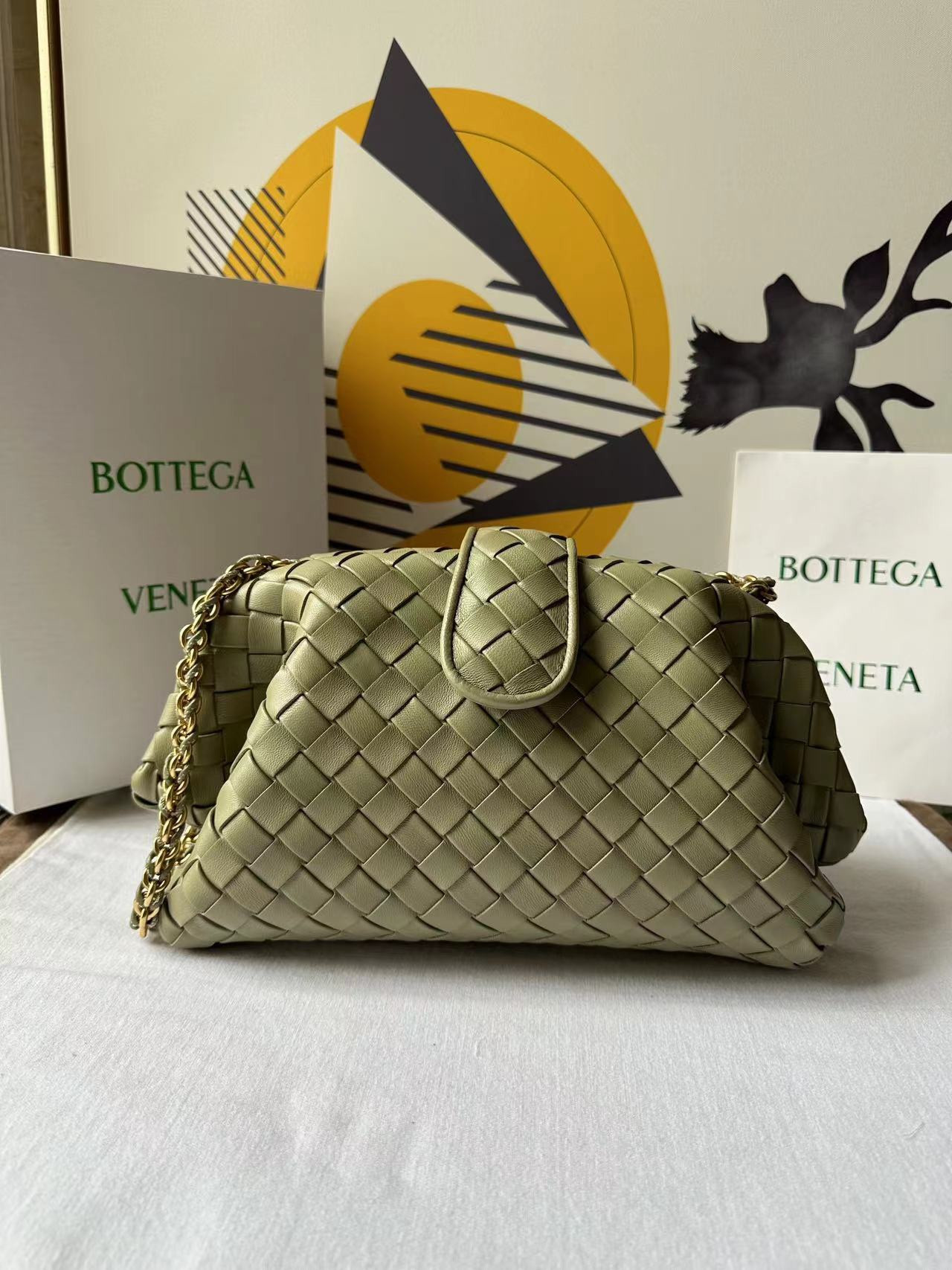 bo*te*ga Ve*ne*ta lauren 1980 teen leather clutch-31.5*16.5*11cm