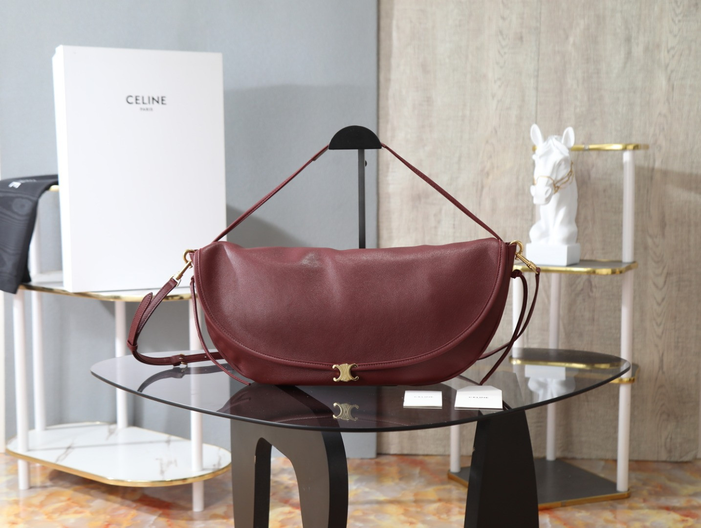Cel*in Halfmoon Soft Triomphe Bag-46*19*10CM