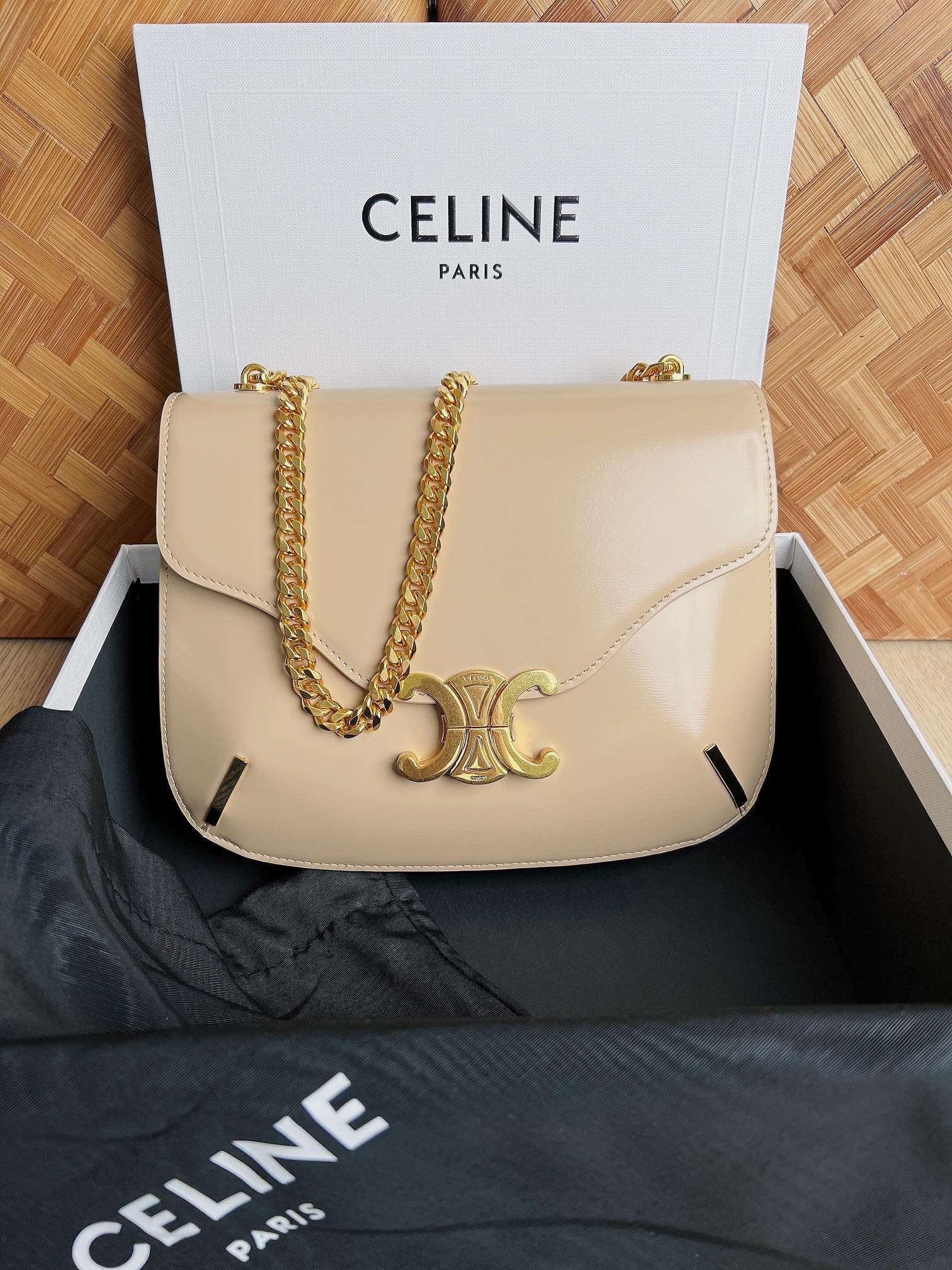 Ce**e triomphe chain square bag-24.5*17*4cm