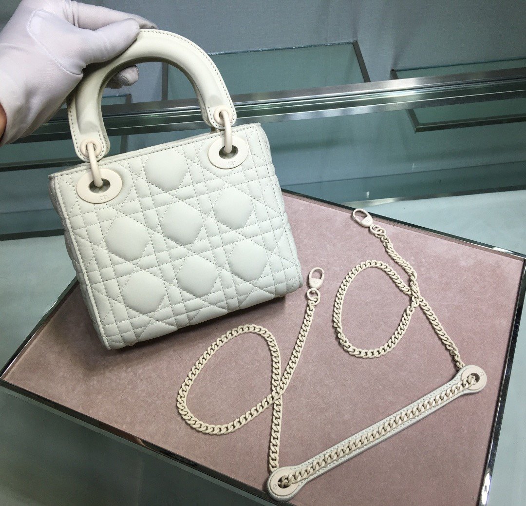 lady D*or with lambskin-17*15*8cm