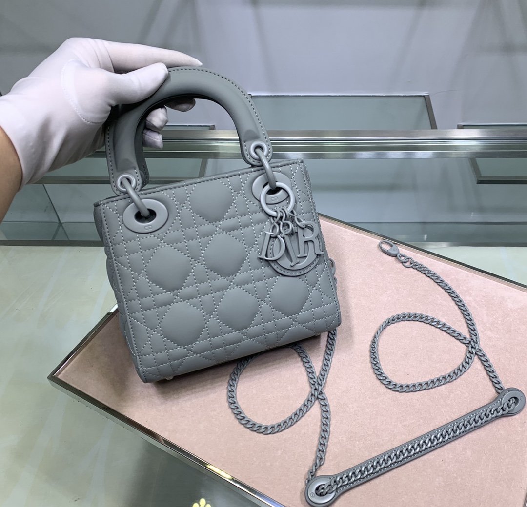 lady D*or with lambskin-17*15*8cm