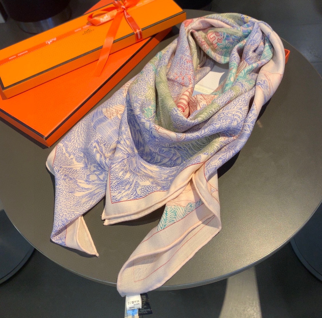 H**mes square towel-140*140cm