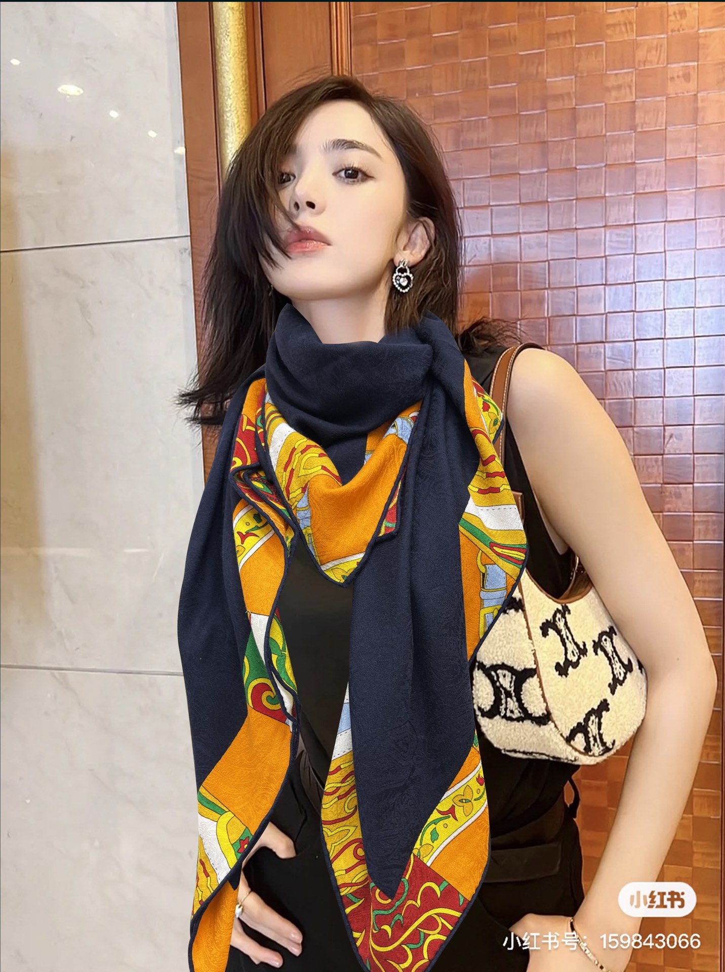 H**mes square towel-140*140cm