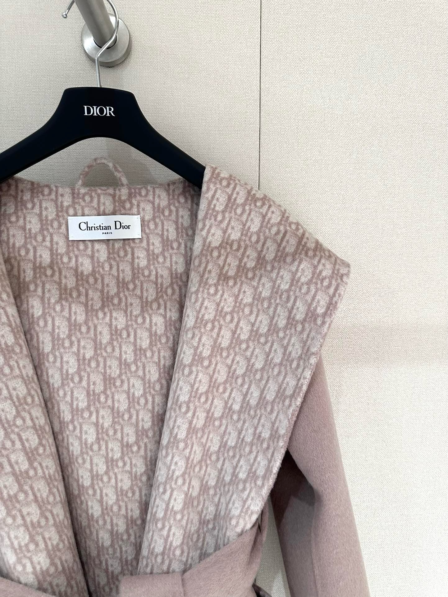 D*or Short Hooded Coat with Belt Rose des Vents Double-Sided