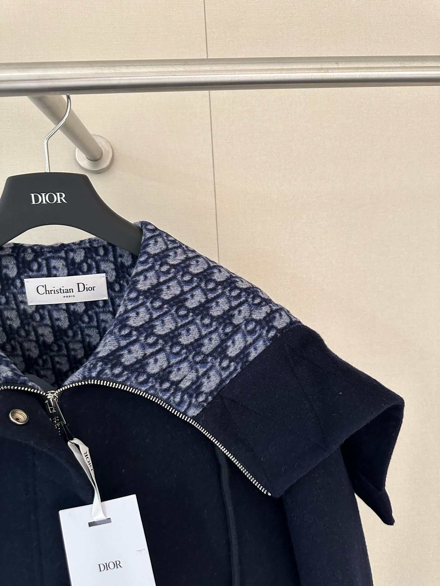 Di*r Navy Oblique Wool Jacket