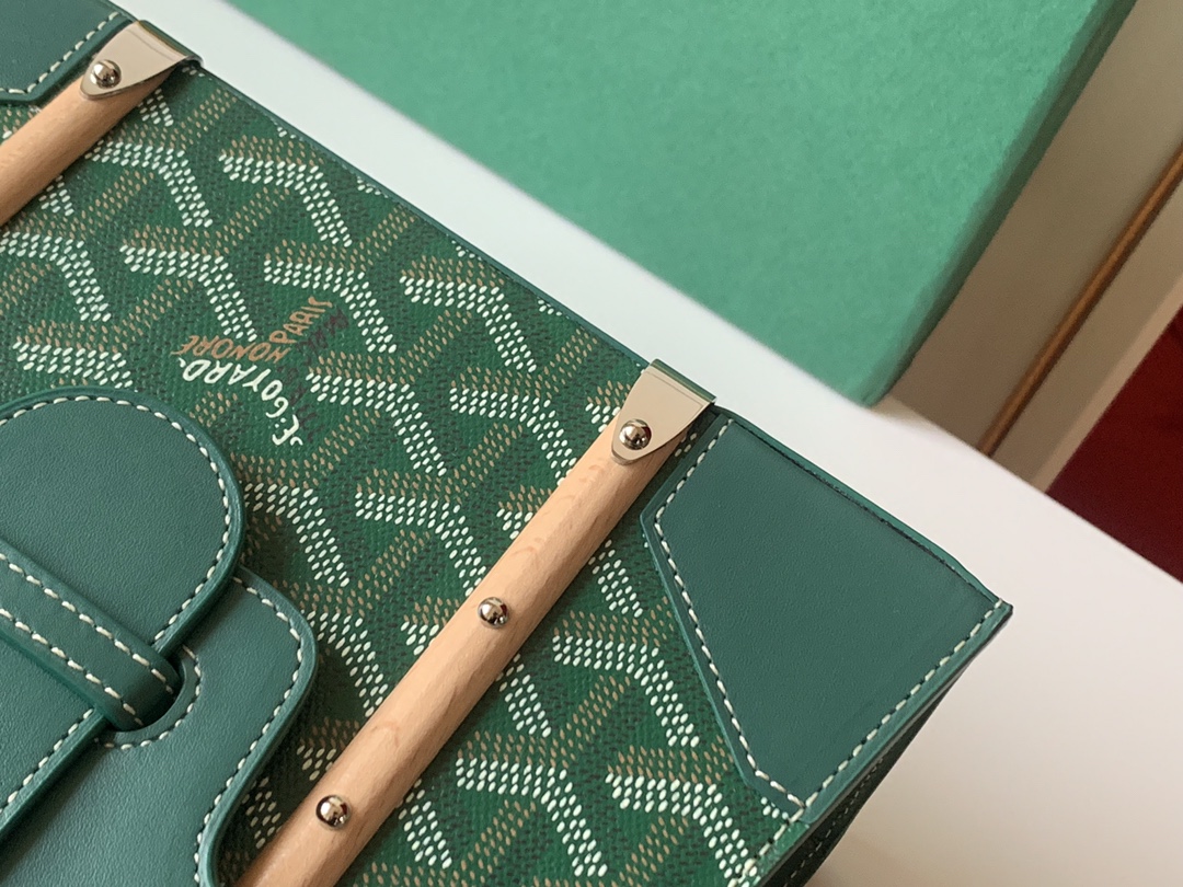 Go*ard coated canvas and leather saigon top handle bag-21cm