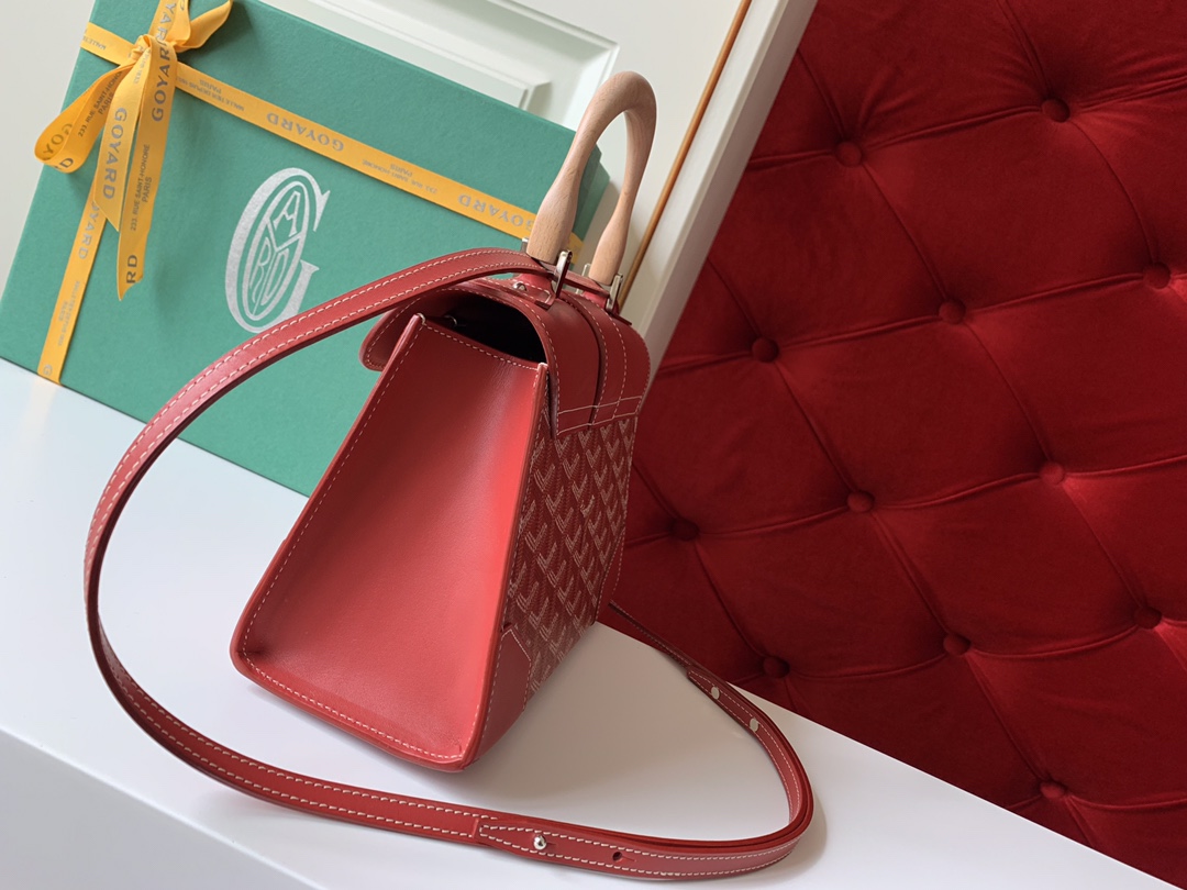 Go*ard coated canvas and leather saigon top handle bag-21cm