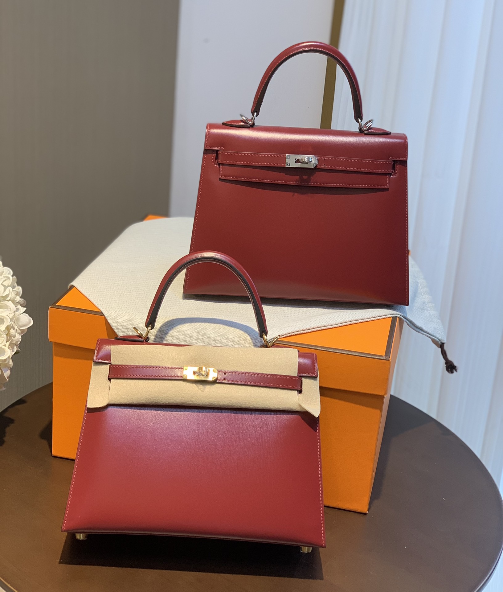 H**me5 kelly 25cm-box leather