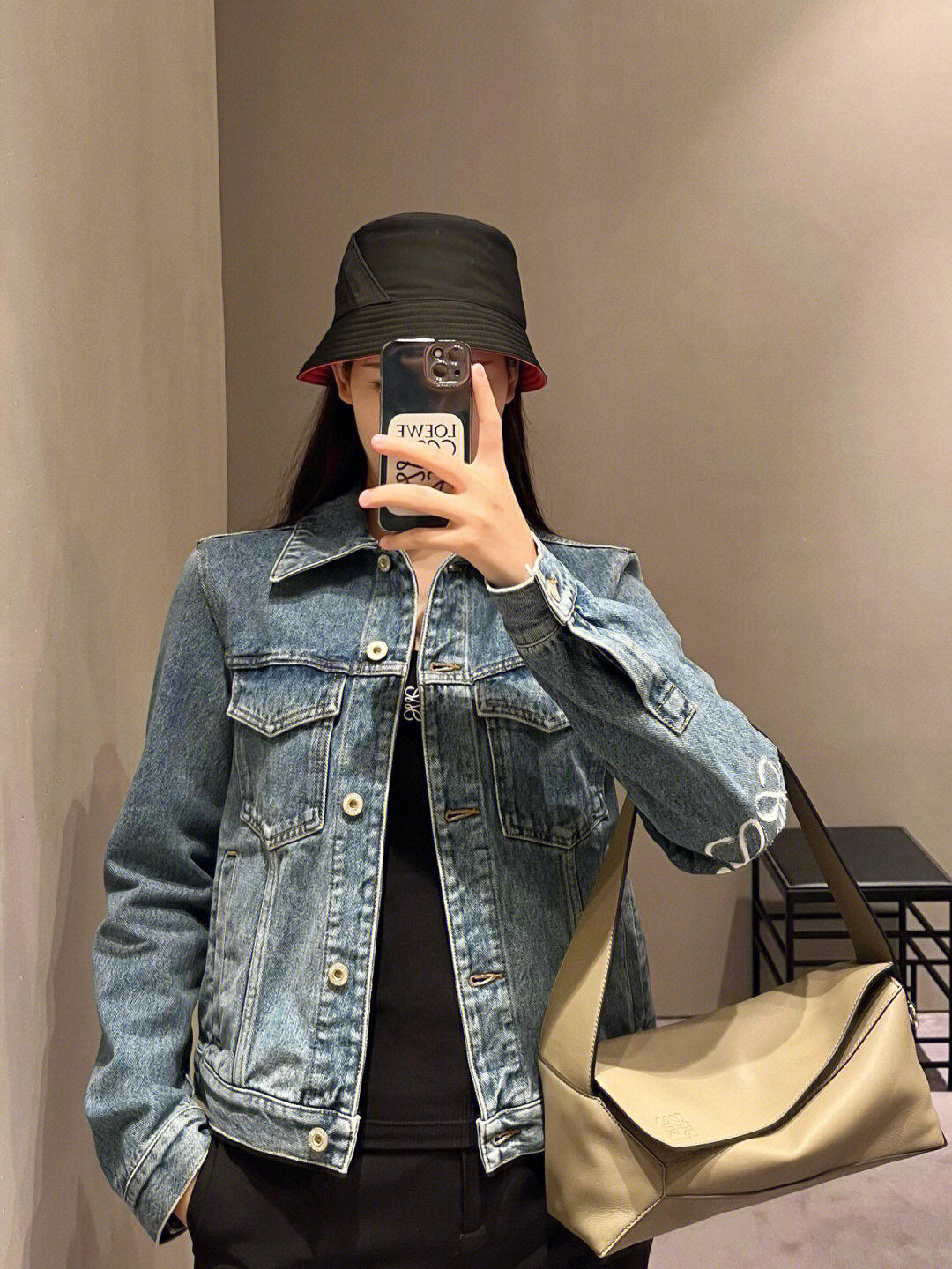 L0ew* anagram jacket in denim blue