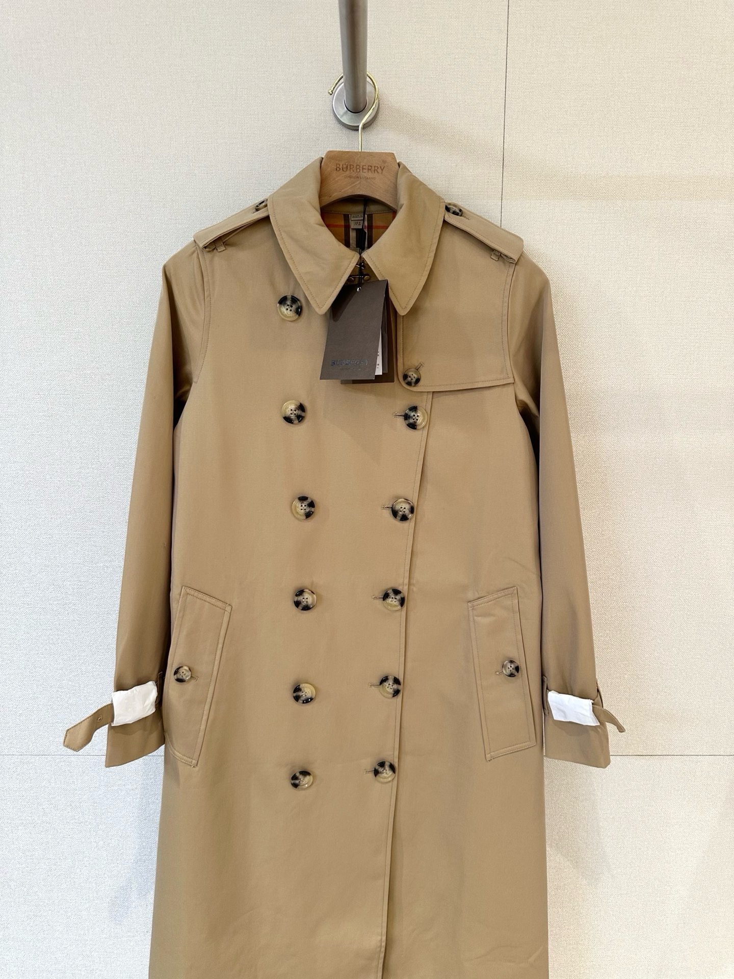 Bv*b*rry Long Silk Cotton Foxfield Trench Coat