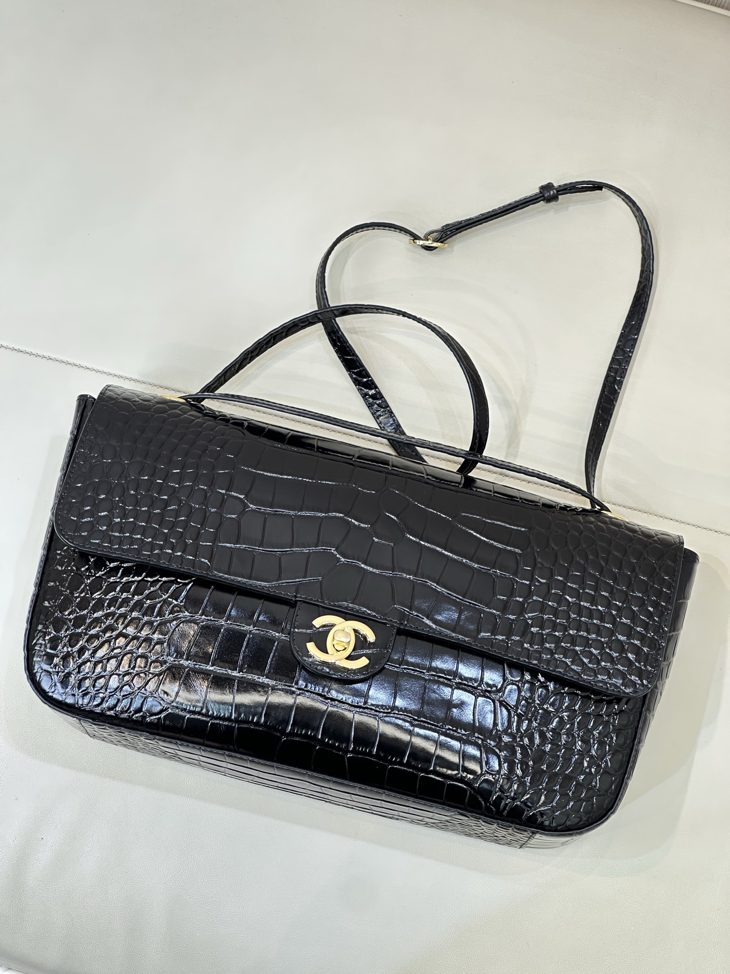 Ch@nel Maxi Flapbag , Grained Calfskinr-Tone Metal-19.5*32*10CM