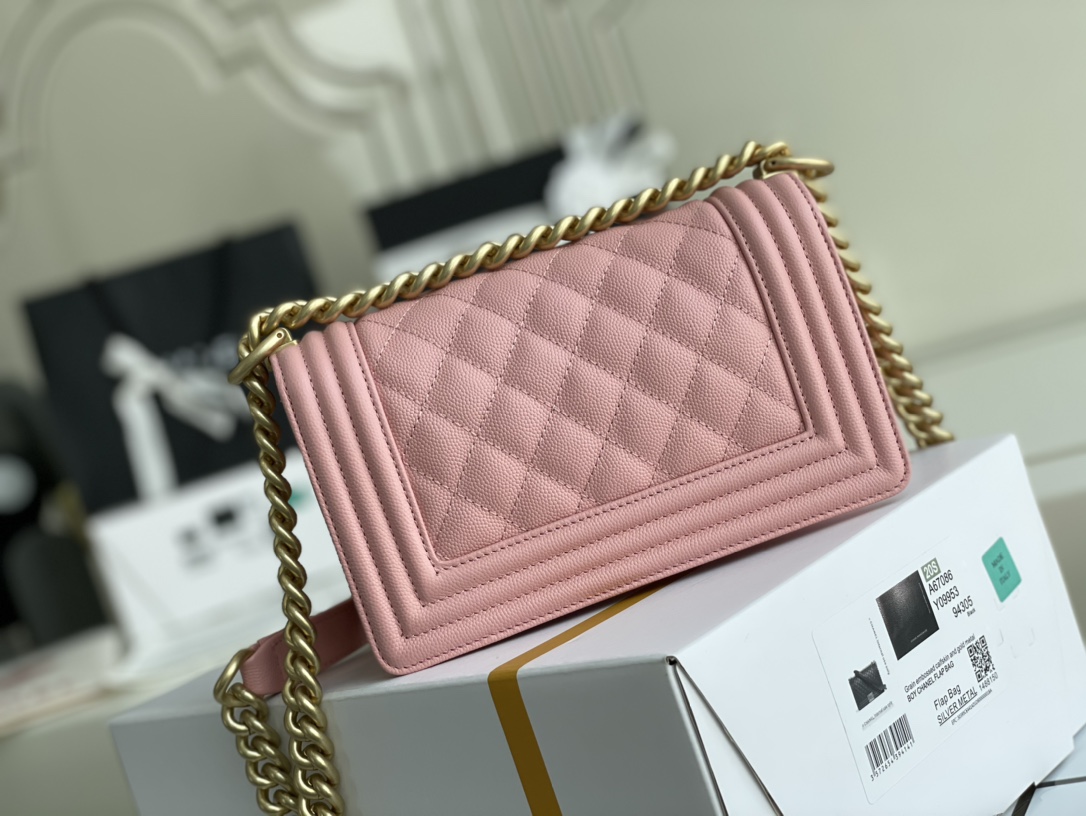 Ch@nel Boy Bag-Caviar-20CM