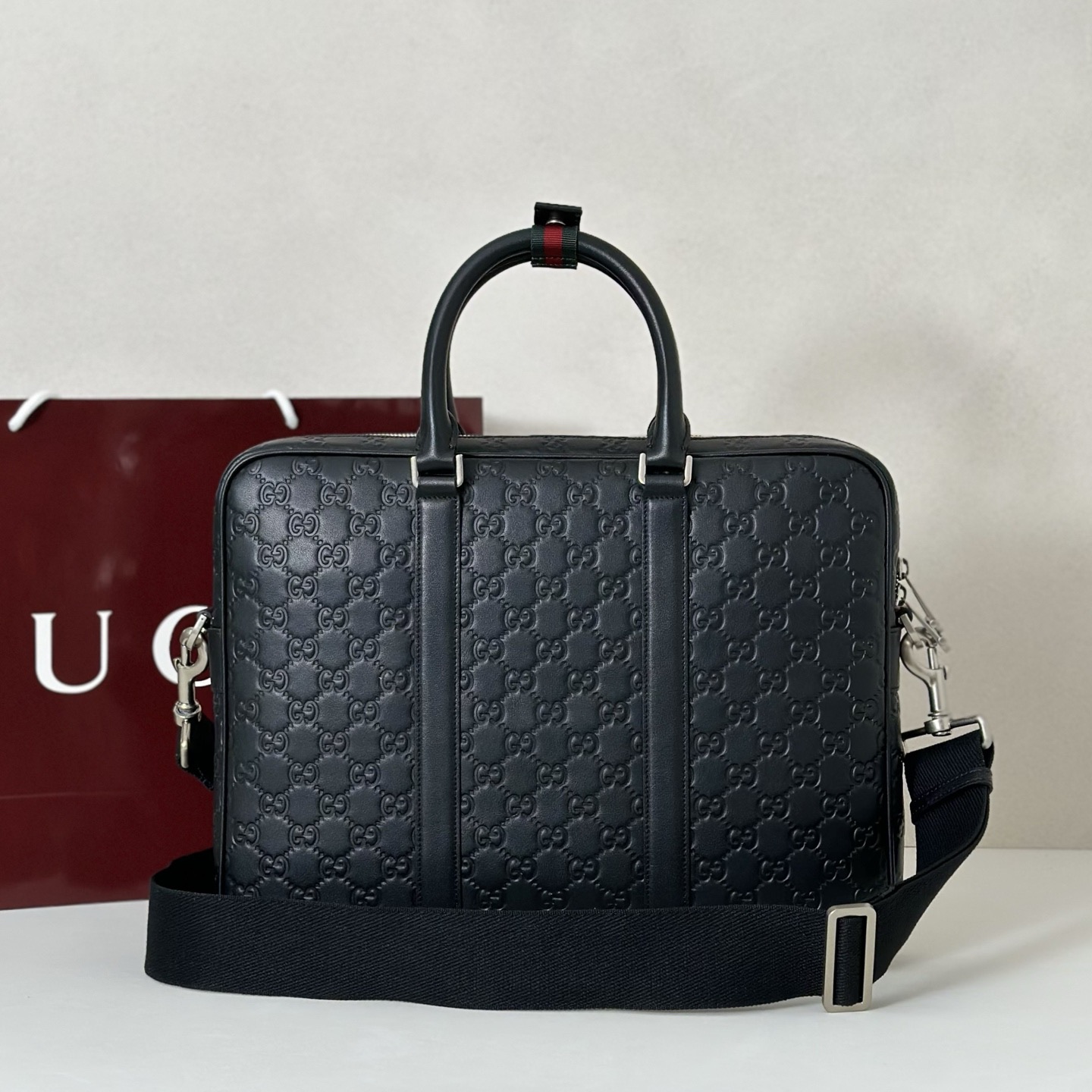 Guc*ci GG Emblem large briefcase -37*28*7CM