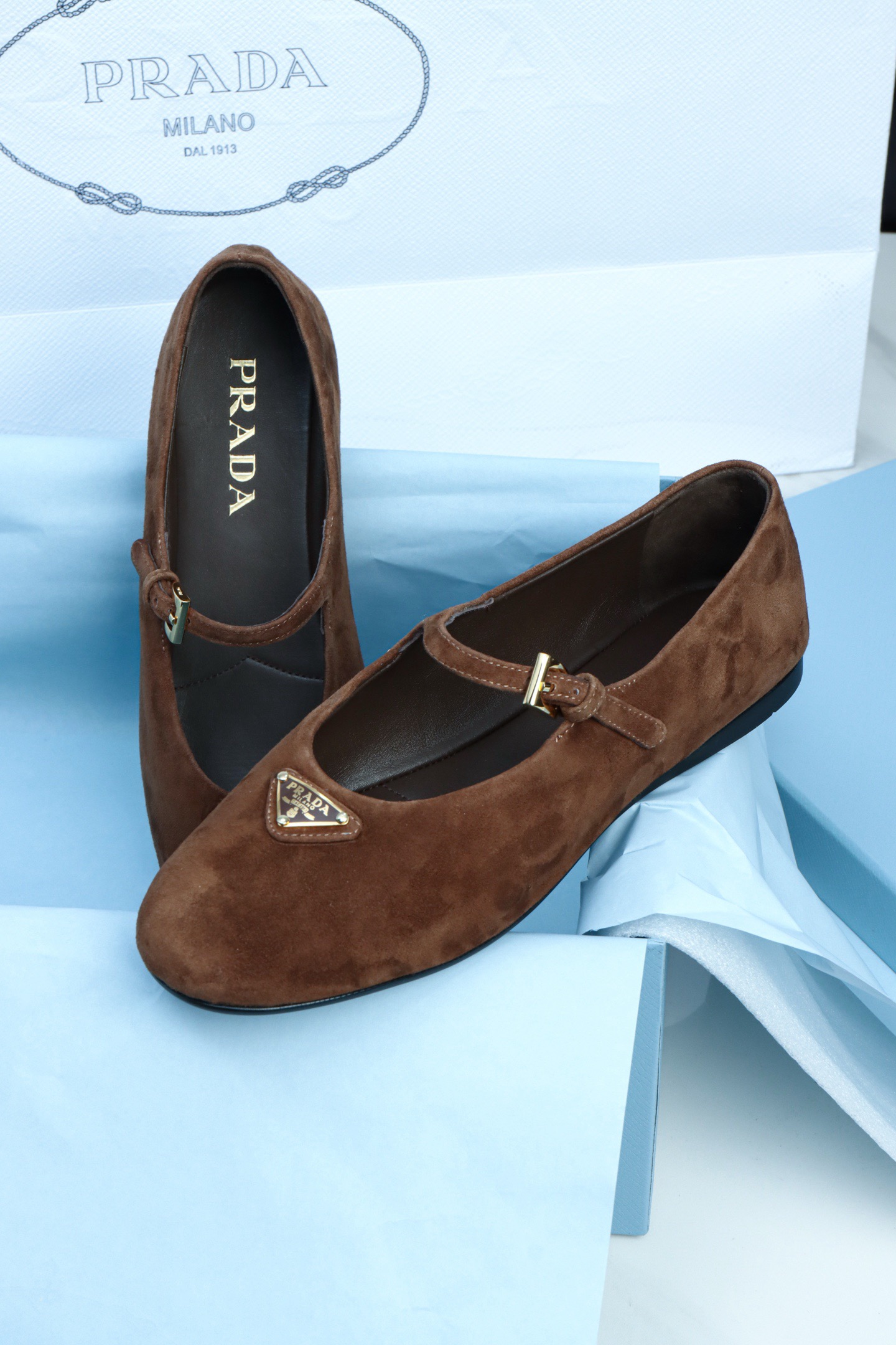Pra*a Suede Ballerinas