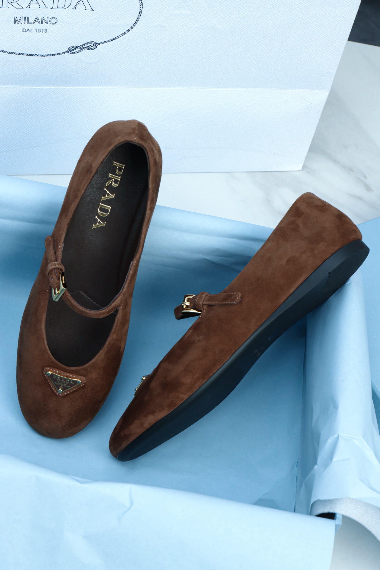 Pra*a Suede Ballerinas