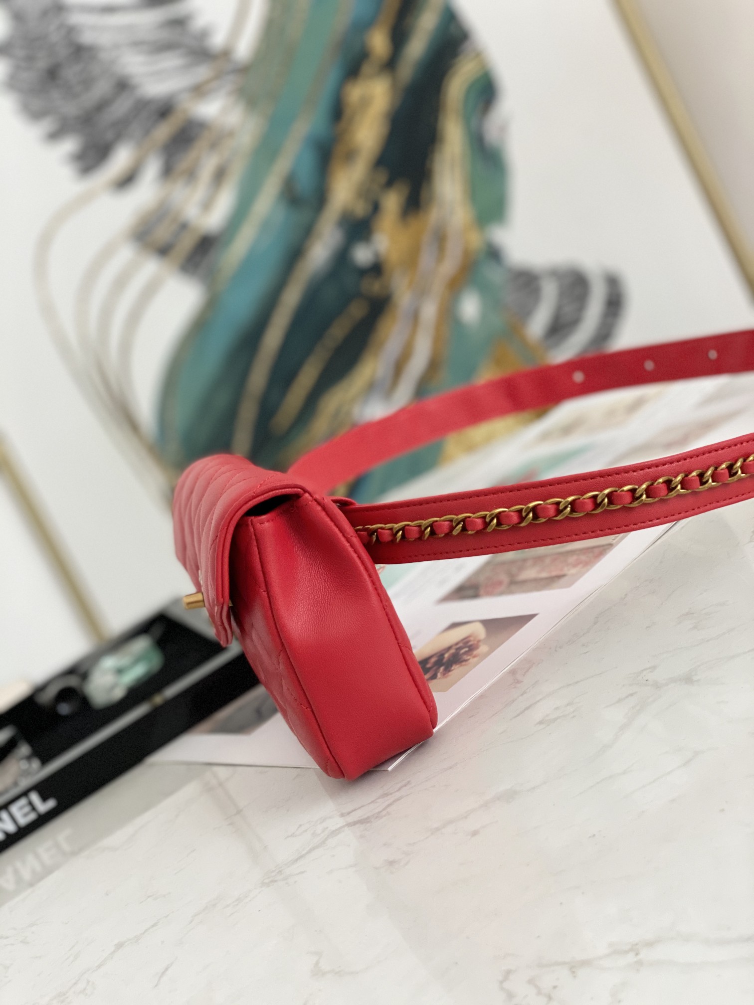 Ch@nel Waist Bag-18*3.5*12CM