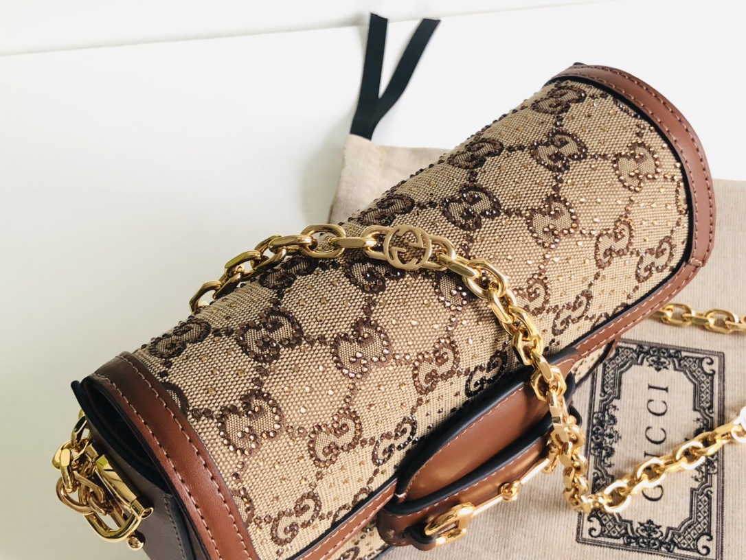 G*u*i 1955 horsebit shoulder bag-20.6*14.4*5.1cm