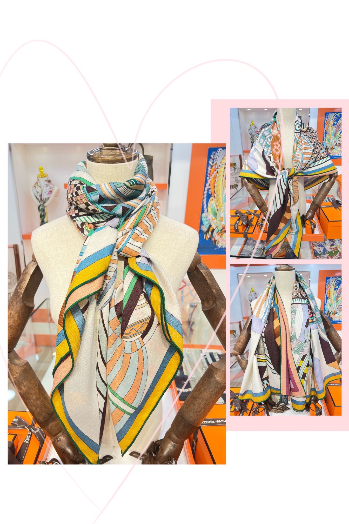 H**mes shawls-140*140cm