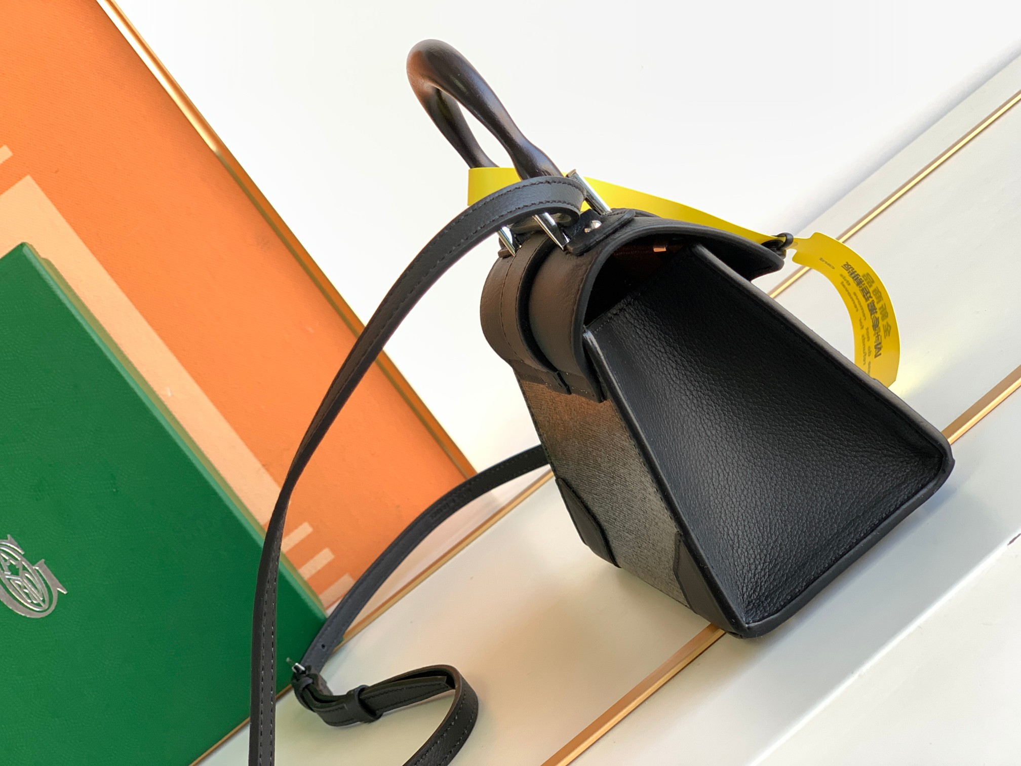 Go*ard coated canvas and leather saigon top handle bag-11.5x7x14.5cm