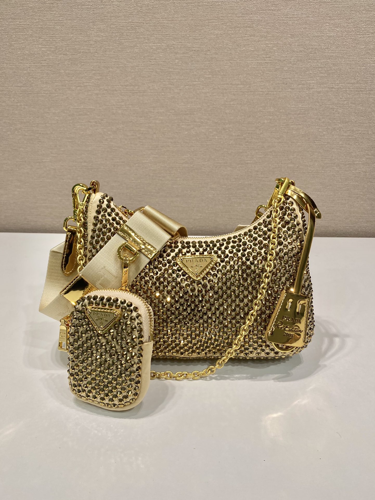 Pra*a 1bh204 nylon hobo bag-22*16*6cm