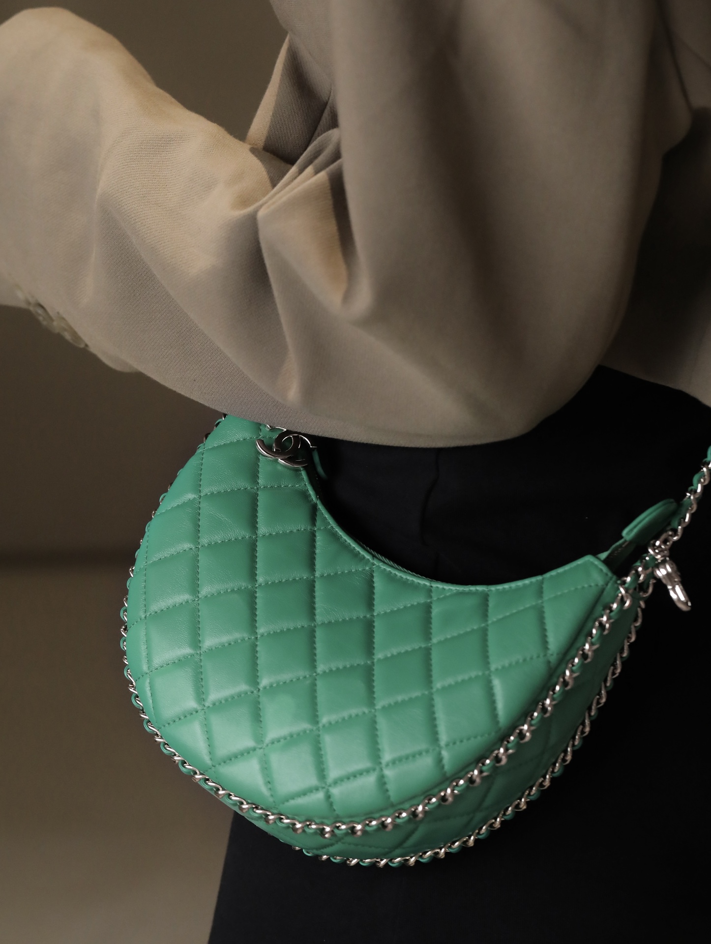 Ch@nel 23SS Moon Bag-16*10/22*14CM