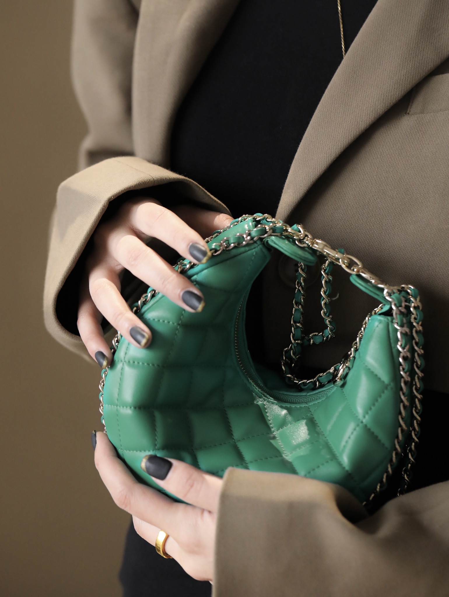 Ch@nel 23SS Moon Bag-16*10/22*14CM