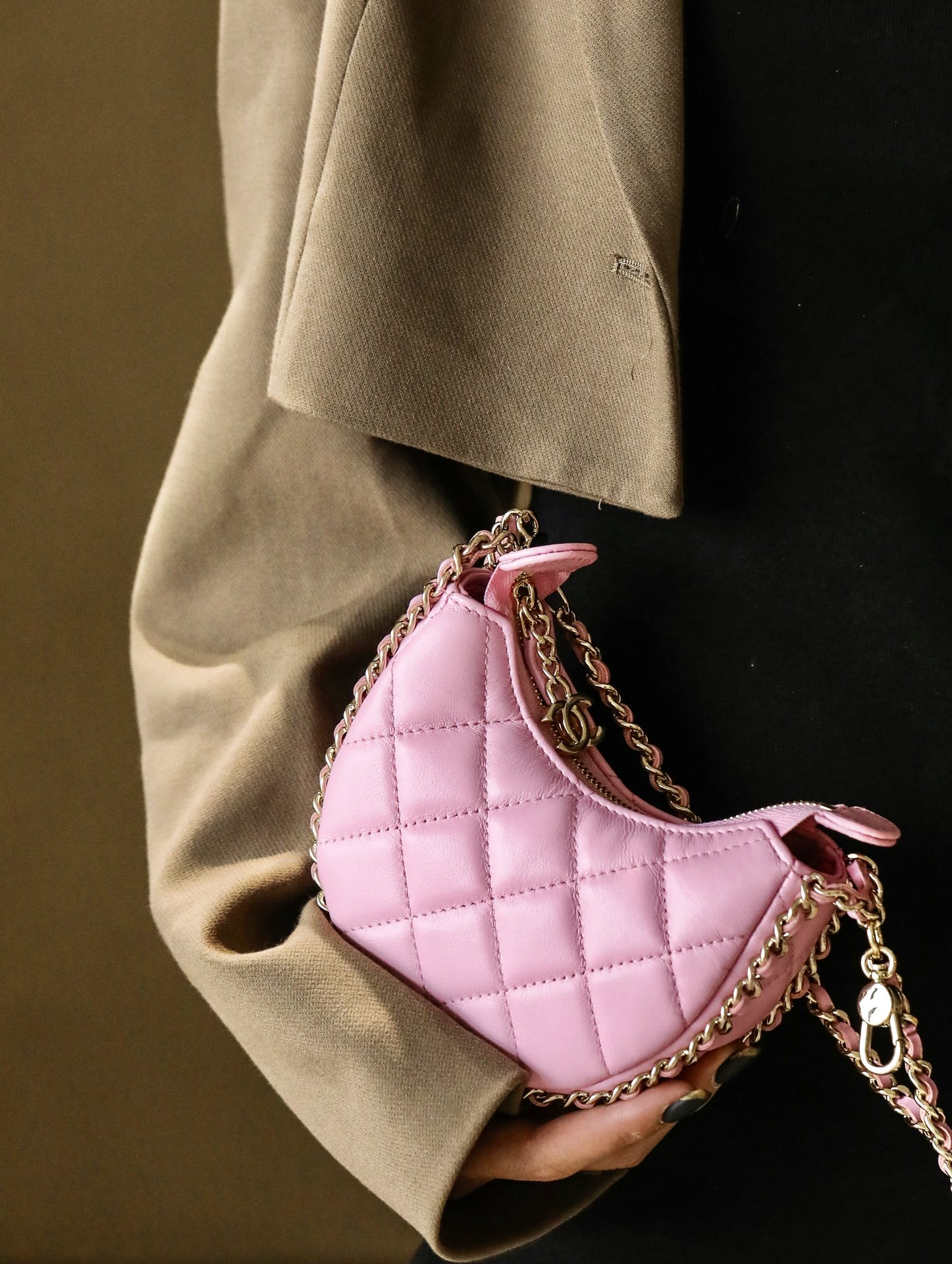 Ch@nel 23SS Moon Bag-16*10/22*14CM