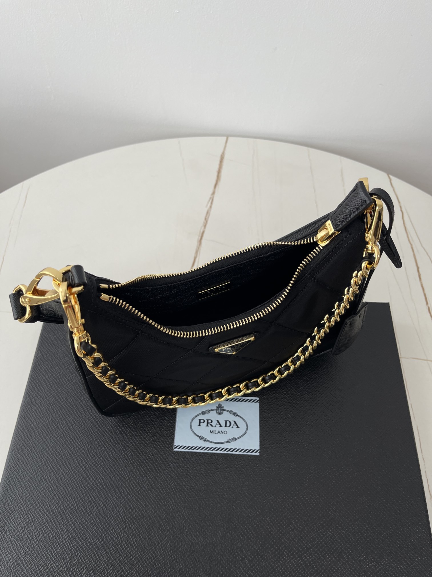 Pra*a nylon 1bc204b hobo bag-23*17*6.5cm