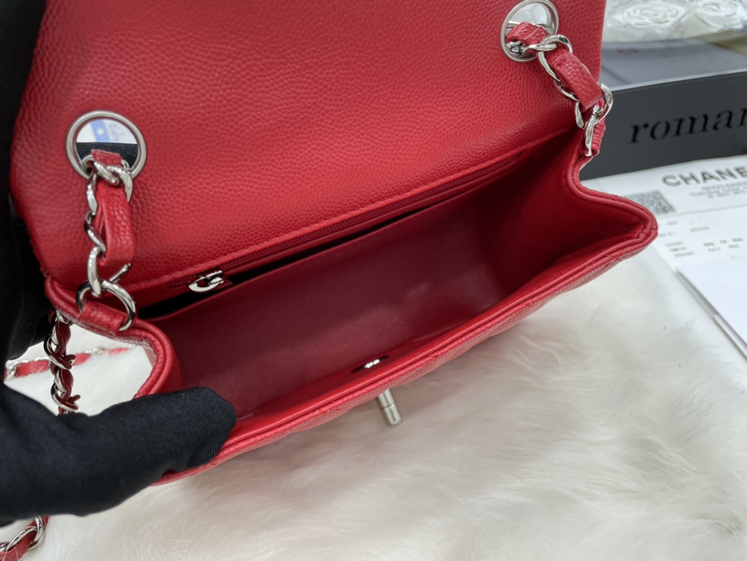 Ch@nel Flap Bag-Caviar Leather-17CM