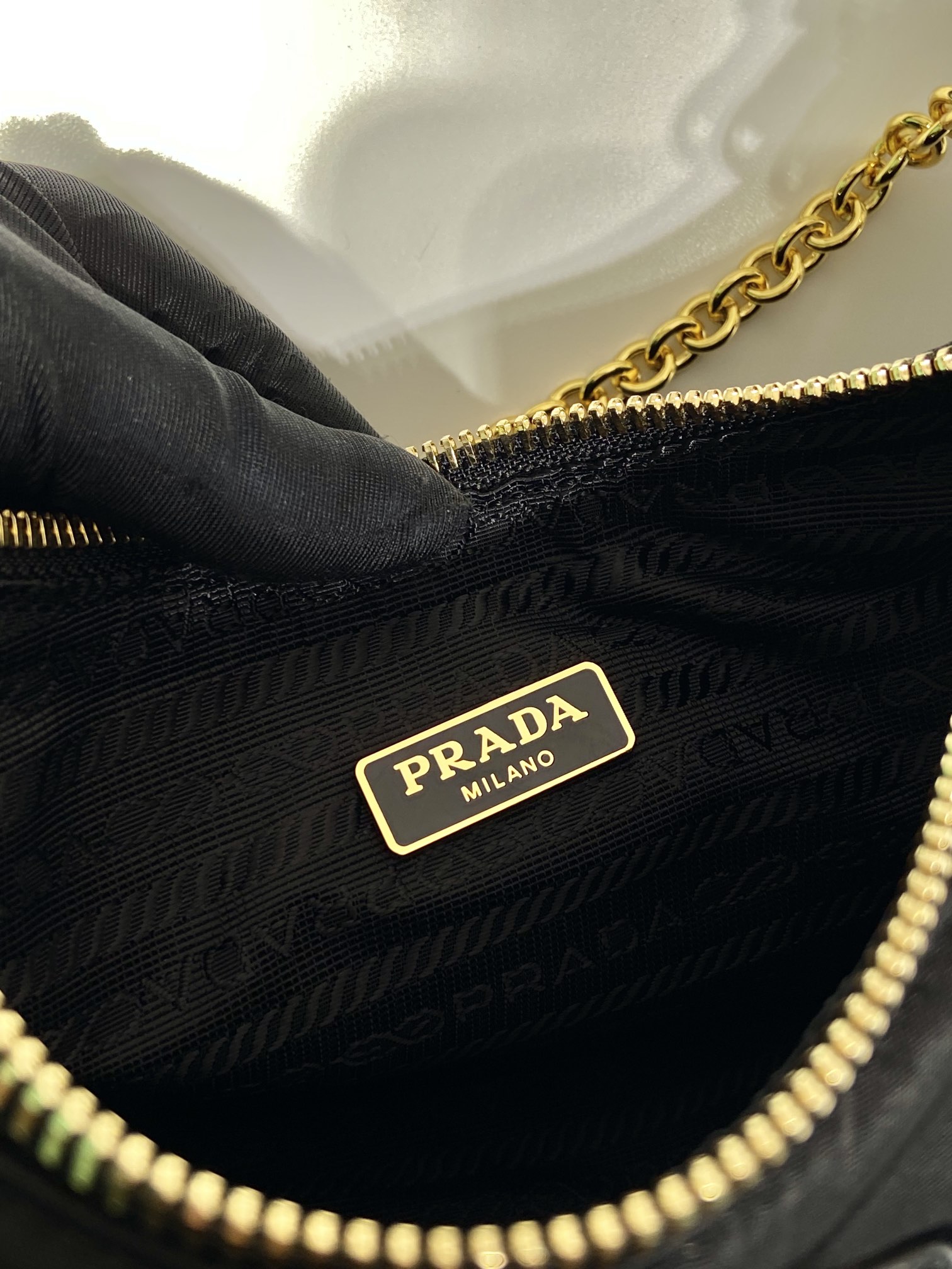 Pra*a nylon hobo bag-1bh204-22*12*6cm