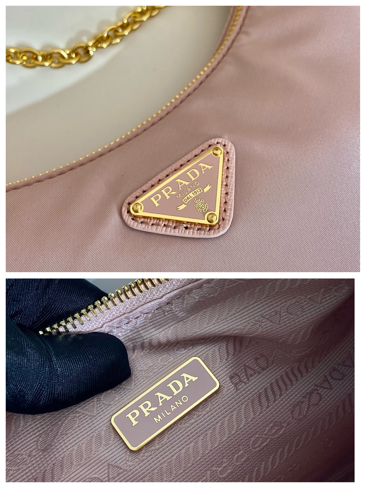 Pra*a nylon hobo bag-1bh204-22*12*6cm