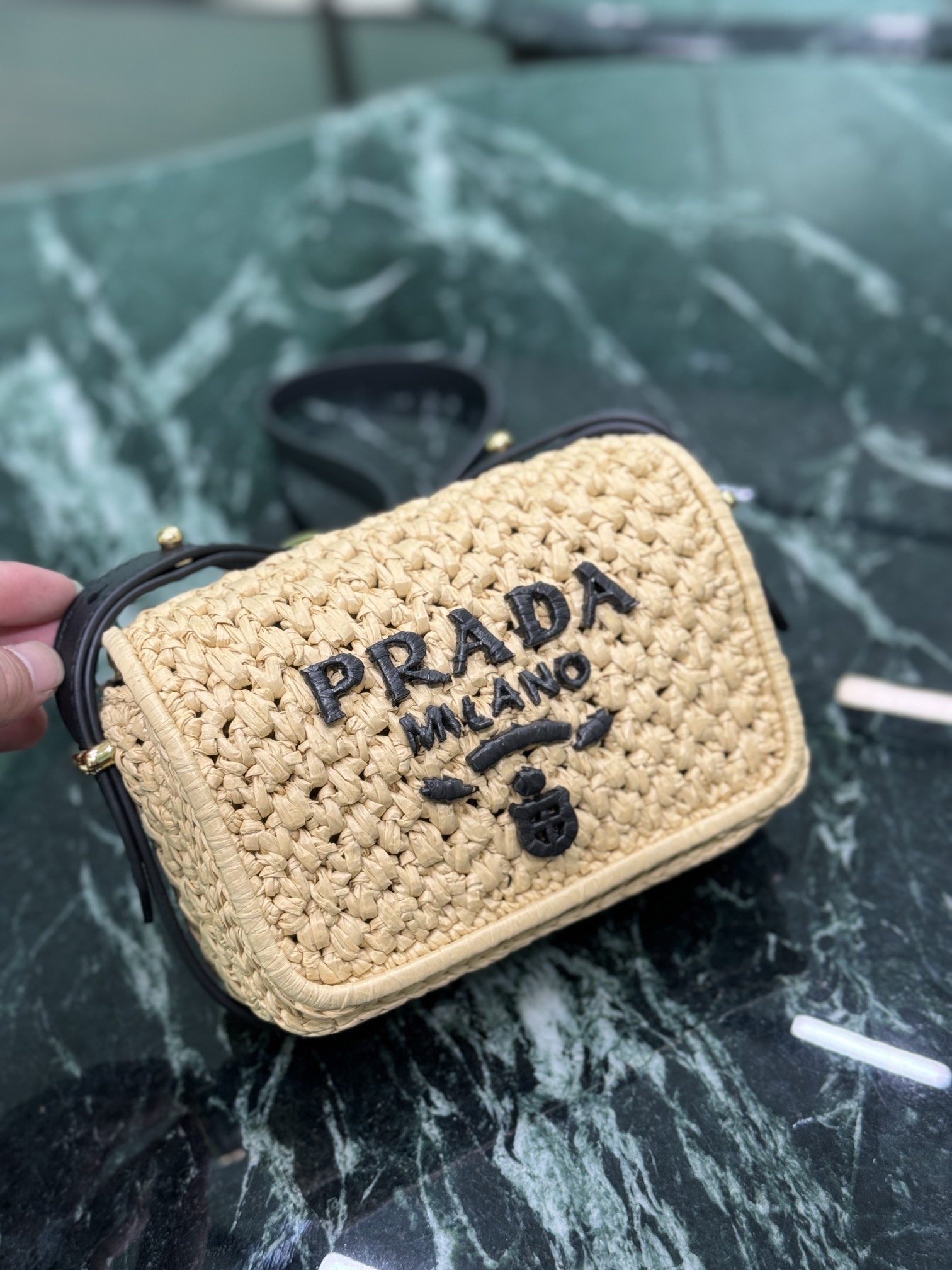 Pra*a woven bag-1bd362-6*12*6cm