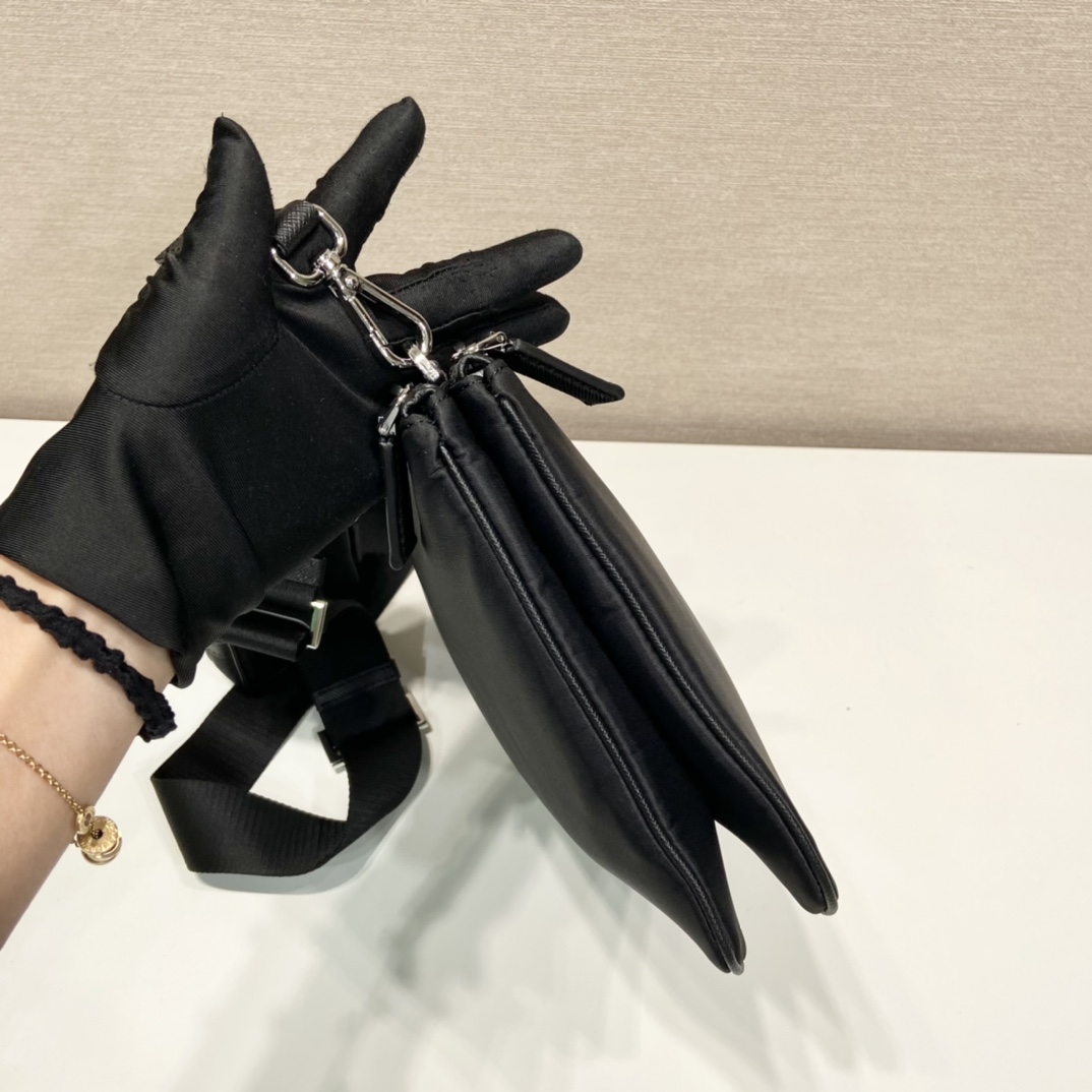 Pra*a re-nylon and saffiano leather bag-2vh120-25*18*4cm