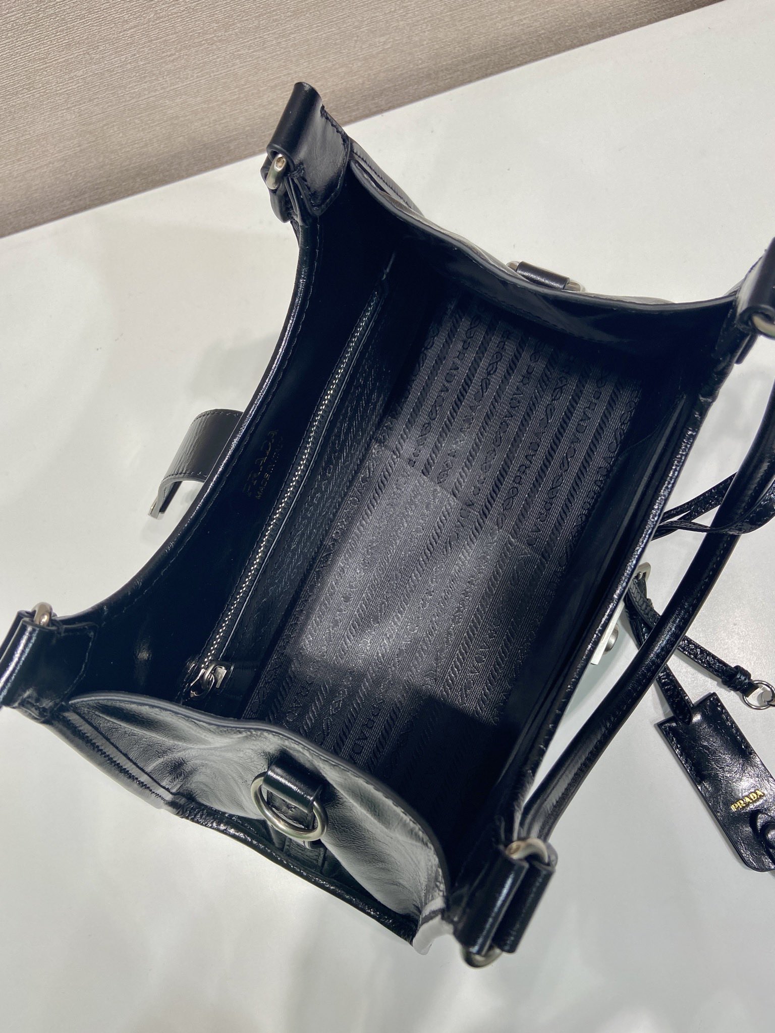 Pra*a leather tote bag-1bg563-30.5*17.5*9cm