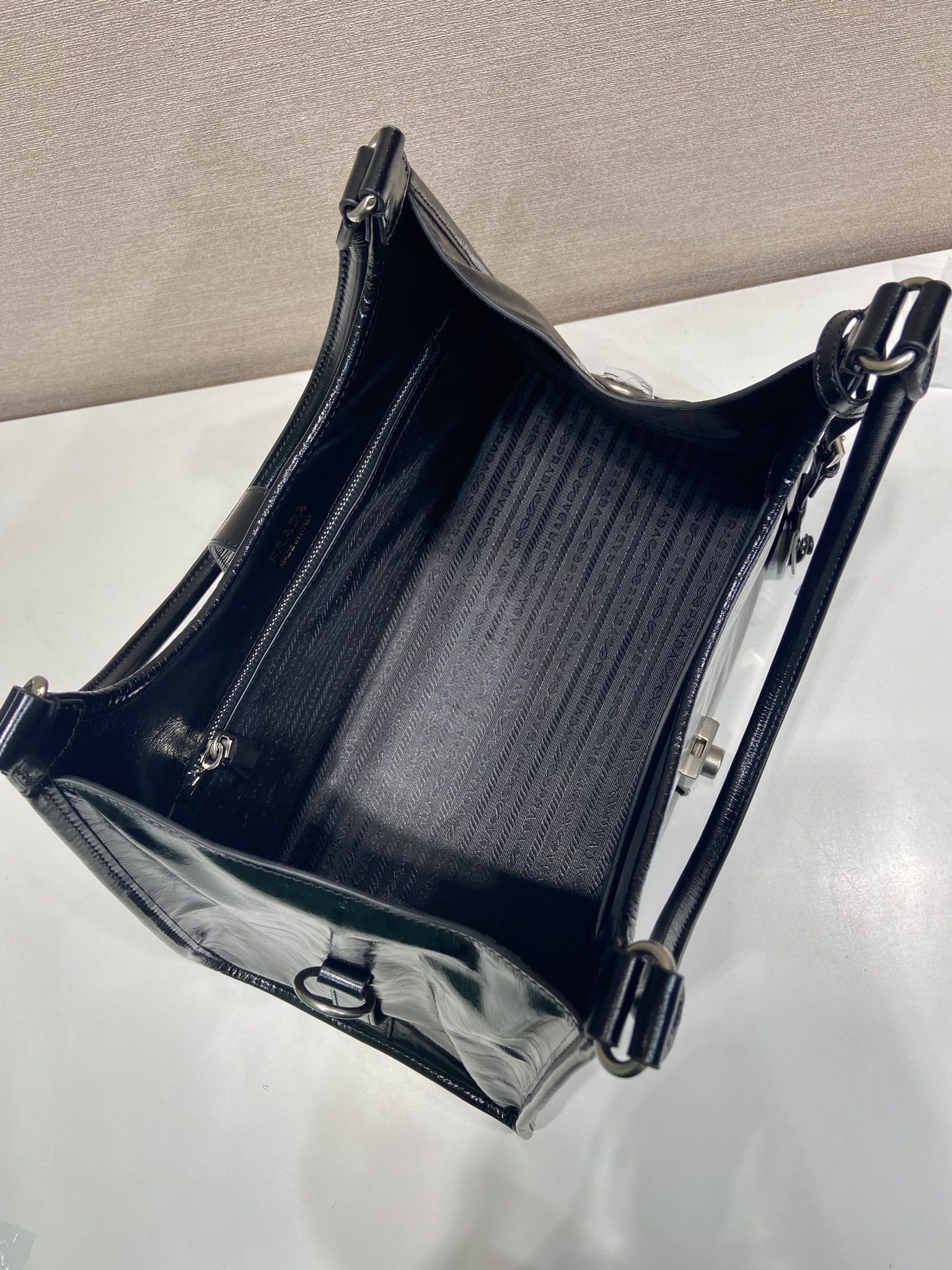 Pra*a leather tote bag-1bg570-39*24.5*14cm