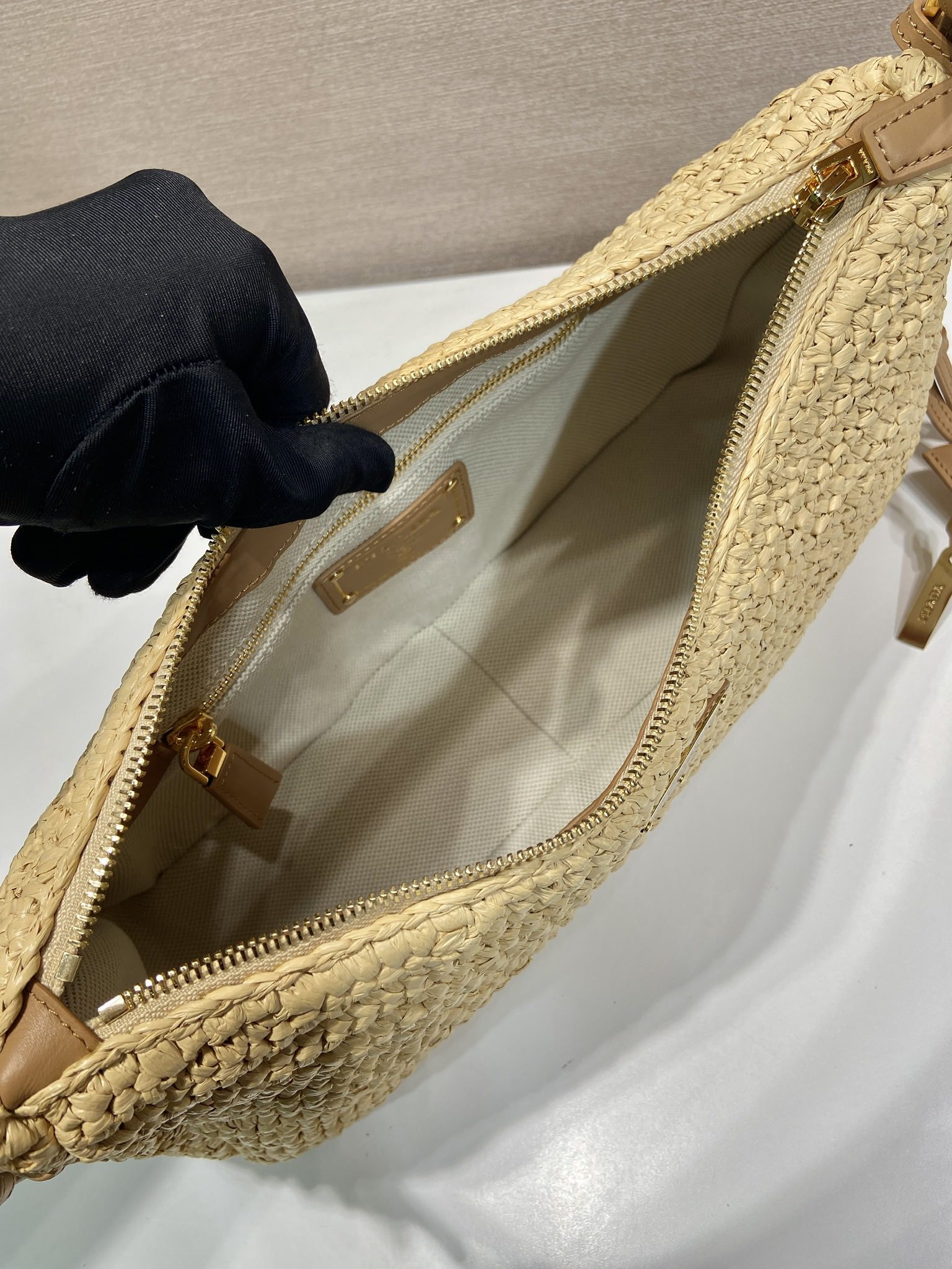 Pra*a aimée large crochet shoulder bag-1bc24-34*19.5*10cm