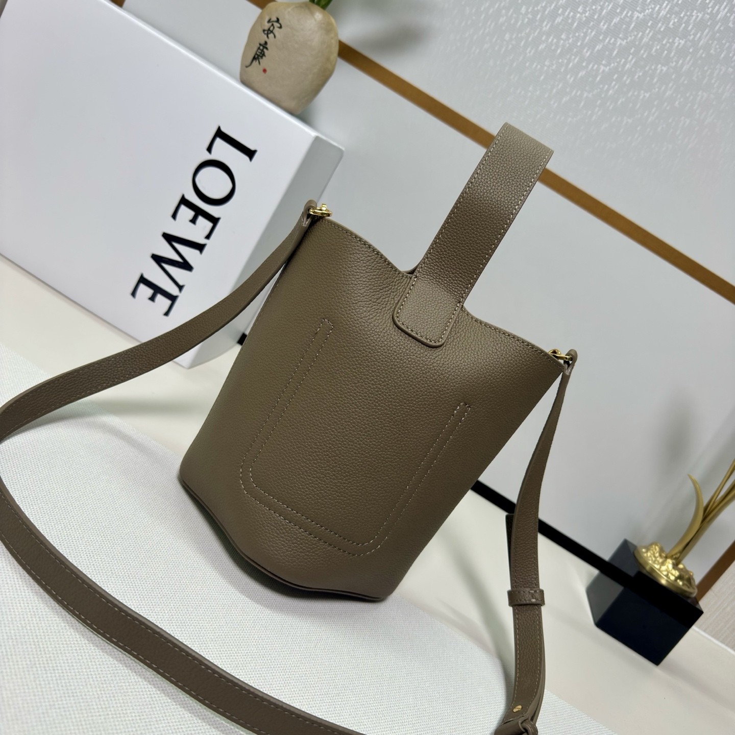 Lowee Mini Pebble Bucket Bag-16*16*19.5CM