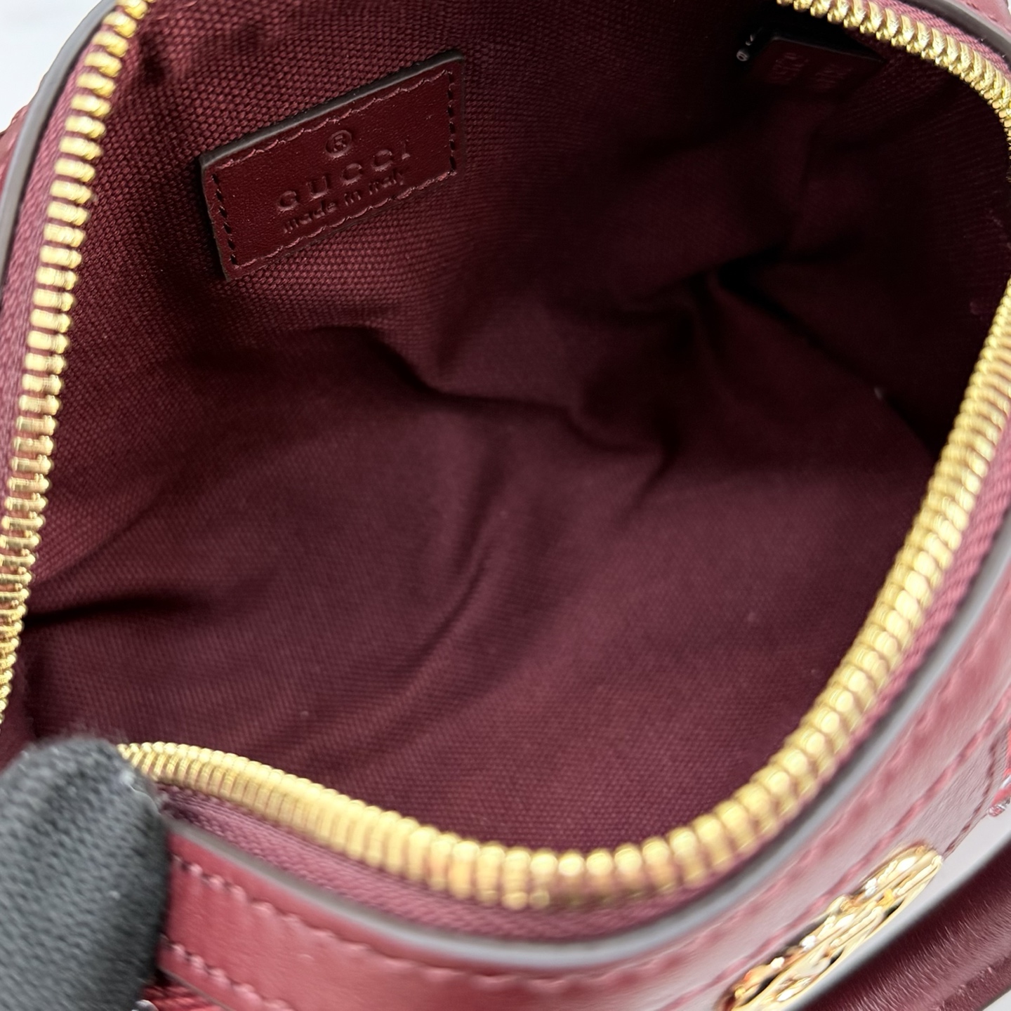 Gv*c* Ophidia Crystals Small Boston Bag In Rosso Ancora Red GG -16.5*10*9CM