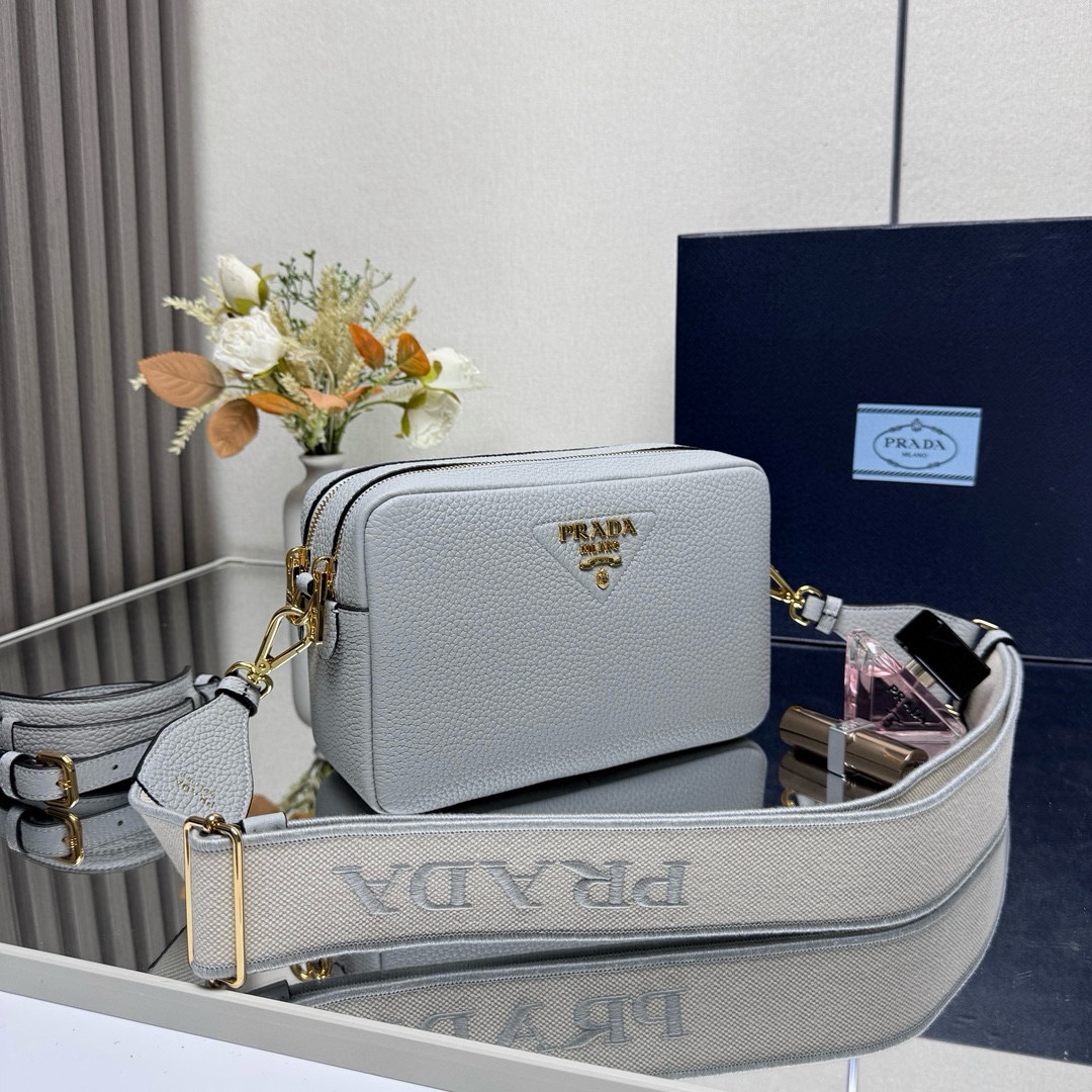 Pra*a Leather Shoulder Bag-1BH082-22*14*8CM