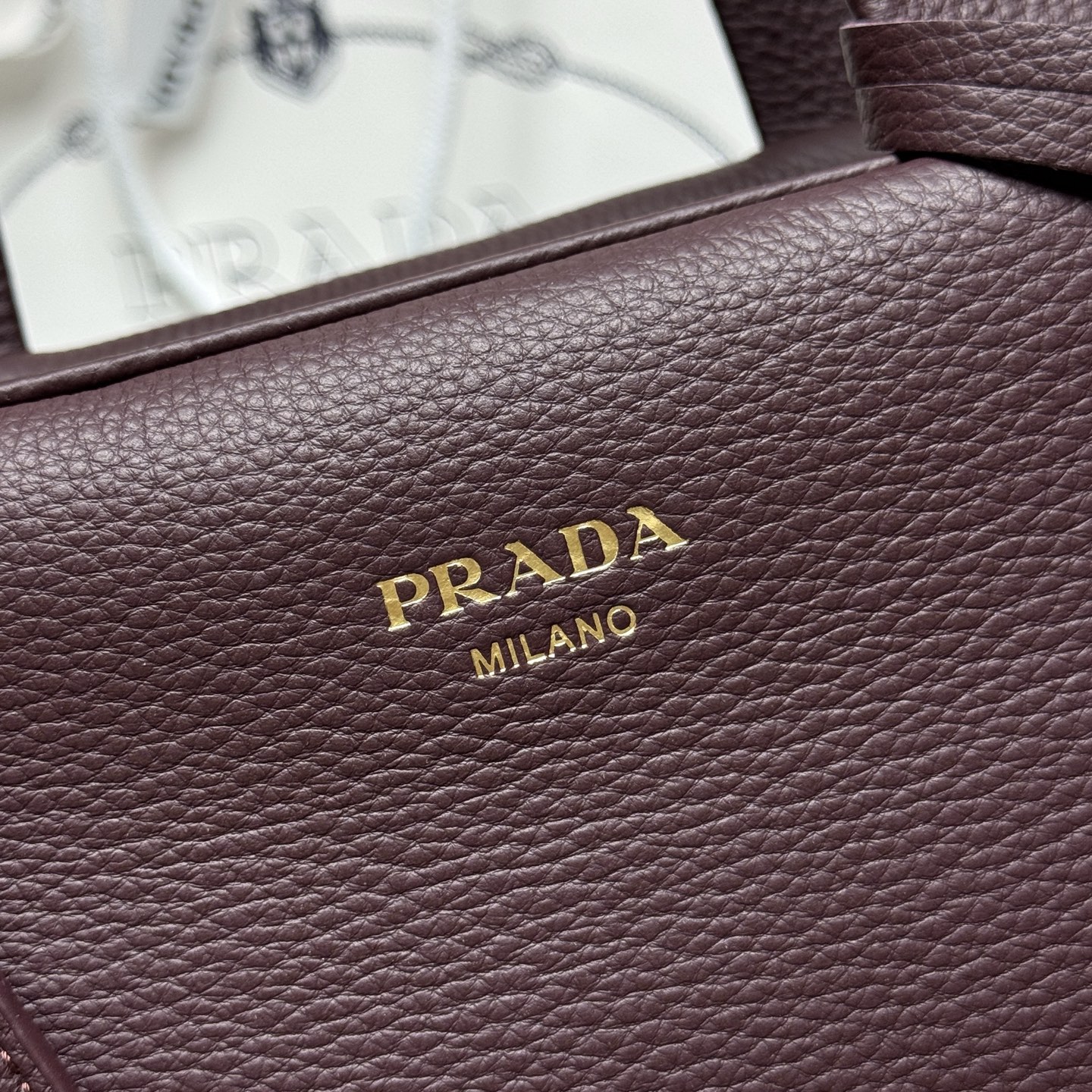 Pra*a Leather Handbag 1BB148-33*22*14CM